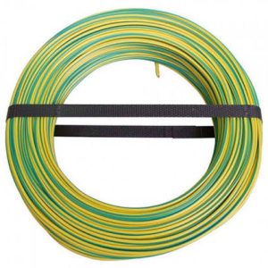 Câble isolé rigide 25 mm² vert/jaune – au mètre