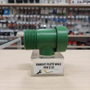 Embout fileté mâle PPR de diamètre 25 mm