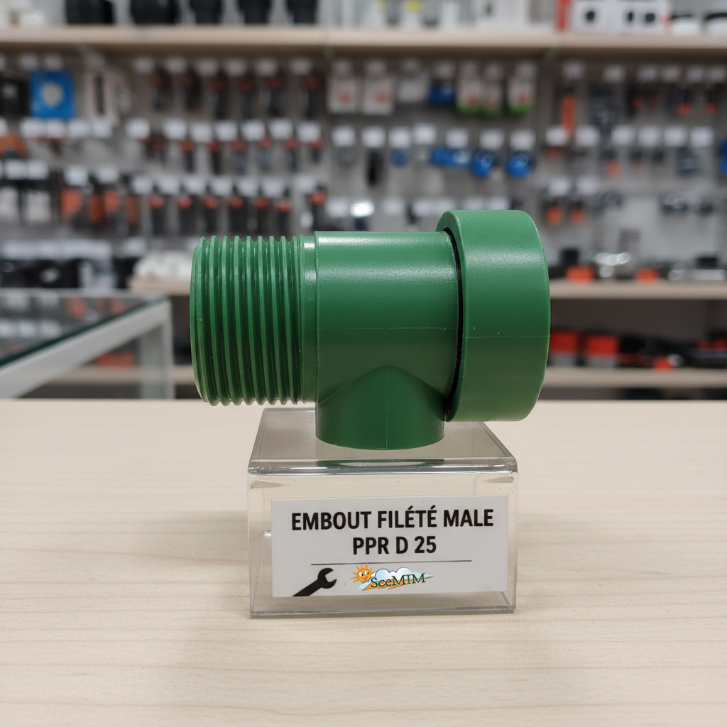Embout fileté mâle PPR de diamètre 25 mm