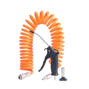 Kit de nettoyage pneumatique Finder avec pistolet à air, tuyau spiralé et soufflette