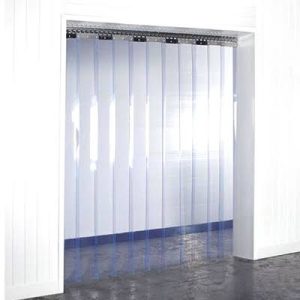 Rideau à lanières transparentes