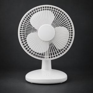 Visuel illustratif d’un ventilateur blanc à poser 40 W, vue de face