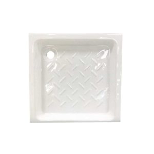 Receveur de douche carré 70 × 70 cm en porcelaine blanche, photographie fournisseur Sanifer
