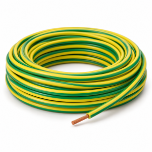 Fil électrique vert et jaune — illustration générique