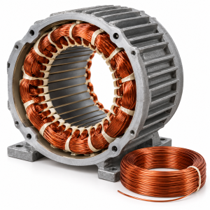 Rebobinage de stator de moteur — illustration générique