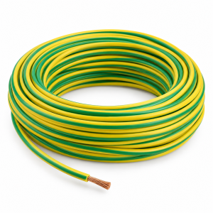 Câble électrique souple vert et jaune — illustration de famille