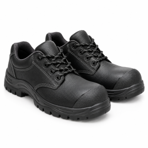 Chaussures de sécurité industrielles noires — illustration de famille