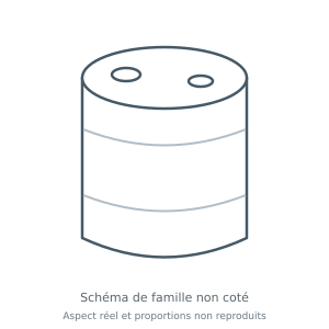 Fût avec deux bouchons — schéma de famille sans couleur représentée